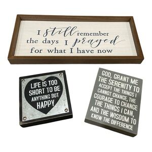 Inspirational Wall Decor Set - Brown, Black, White